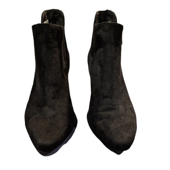 Rockport Black Micro Suede Ankle Boots Size 7 Block Heel Side Zip Closure Gail - Picture 3 of 16
